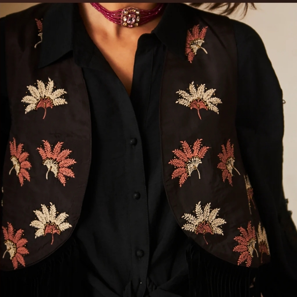 NWT NEKANE | $140 Kalai Embroidered & Beaded Vest